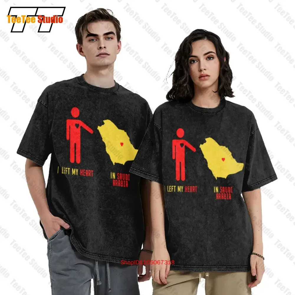I Left My Heart In Saudi Arabia Map Vintage Oversized T-Shirt JKOF