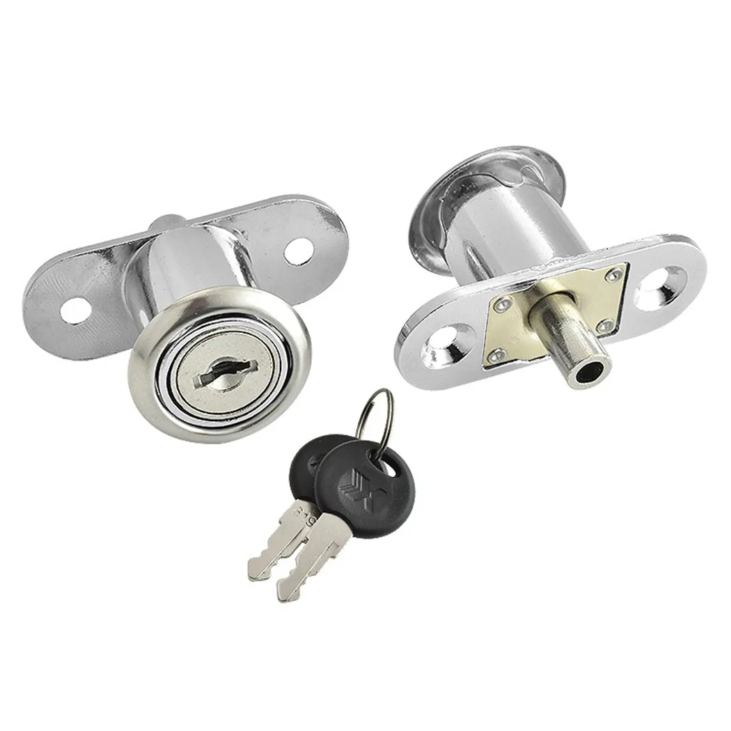 Zinc Alloy Security Lock For Sliding Cabinet Doors 19mm X 24mm Cylinder No Drilling Installation Zinc Alloy Security