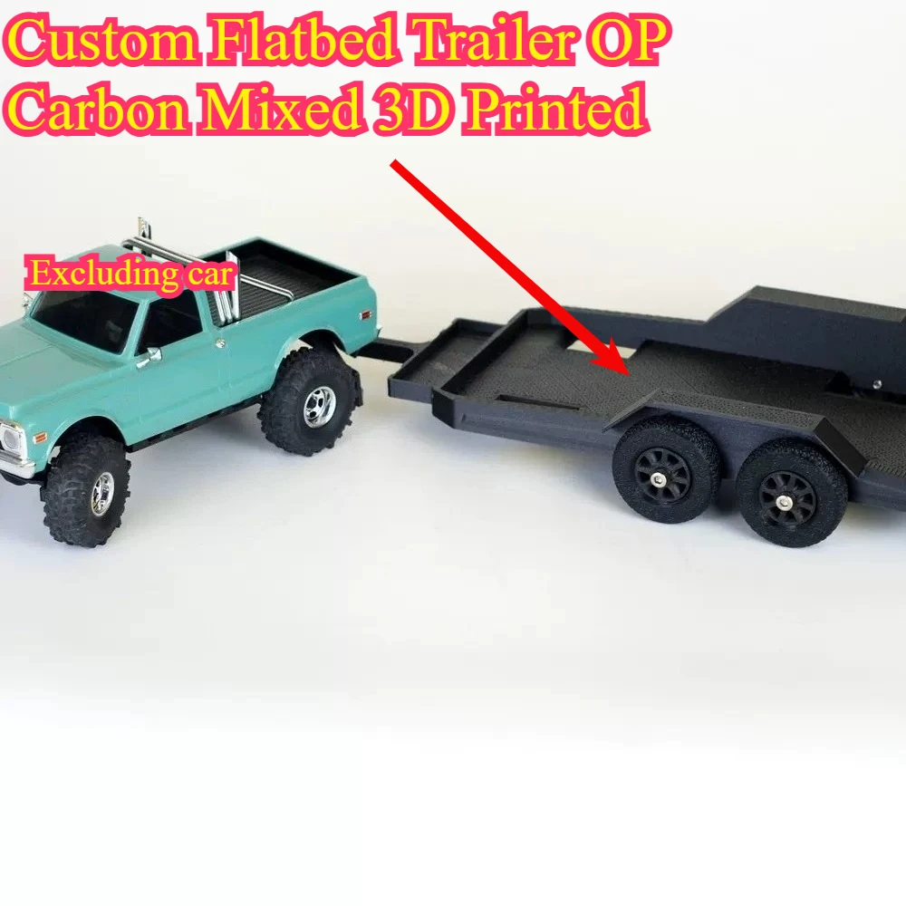 RC Flatbed Trailer OP Upgrade Parts Carbon Mixed 3D Printed For 1/30 GDRC SCX30 lossless installation custom size Accessories