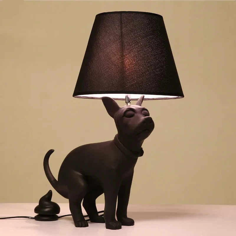 Nordic Simple Art Resin Puppy Table Lamp Living Room Bedside Desk Lamp  Luminaria Originality Led Desk Lamparas Lustre Lighting