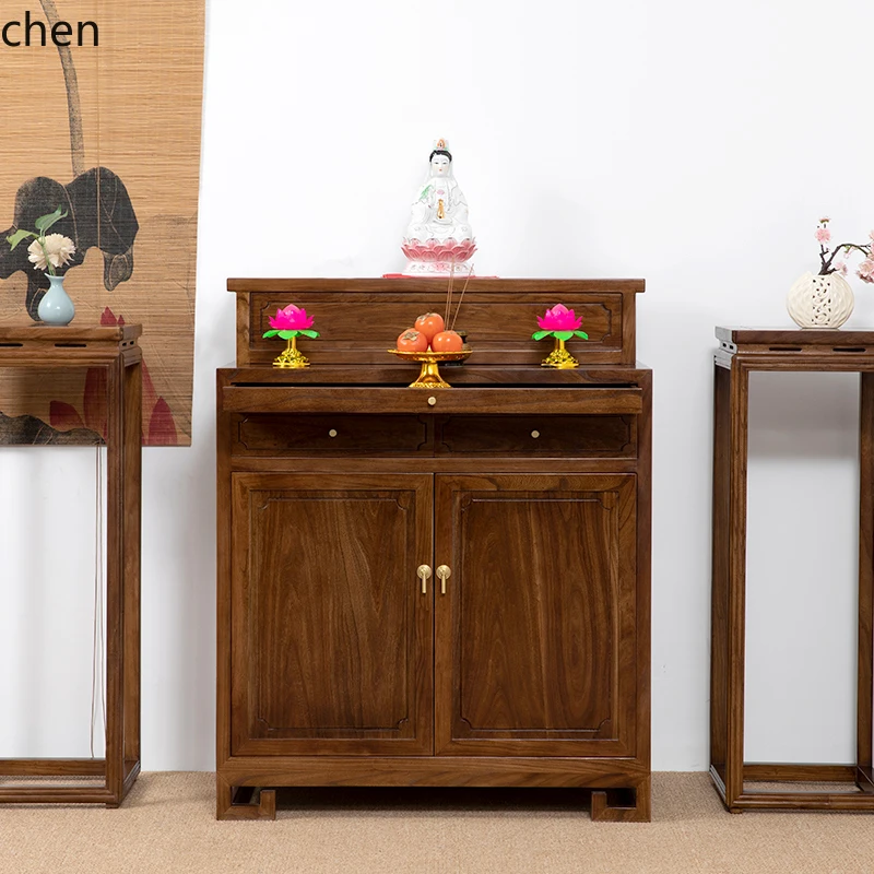 a2 Solid Wood Incense Case Household Buddhist Hall New Chinese Buddhist Table Modern Buddhist Table