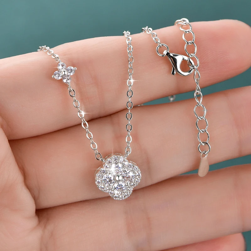 Rrjzz GRA-zertifizierte D-Color VVS1 Moissanit-Anhänger-Halskette, Labor-Halskette mit Imitationsdiamant für Frauen, Charm-Halskette, Schmuck, Geschenk – Detail 13