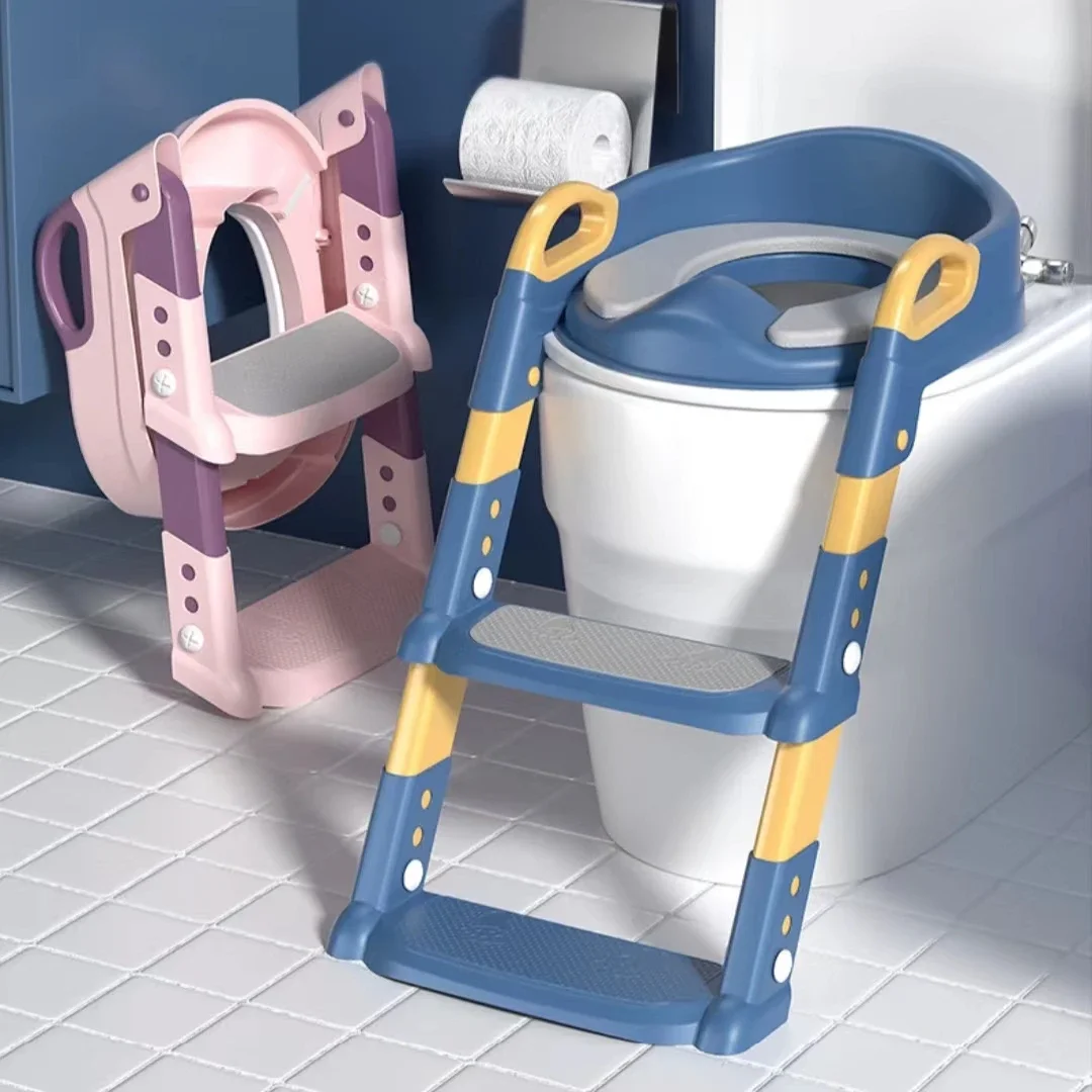 

Children's Toilet Stair-Style Boys Girls Baby Ladder Folding Pot With Cushion Kids Potty Urinal Adjustable Step Stool