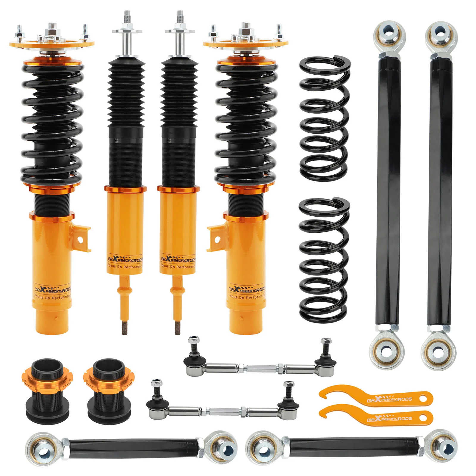 Adjustable Coilover Shock +Rear Camber Toe Arms For BMW 3 Series E90 E92 E93 RWD