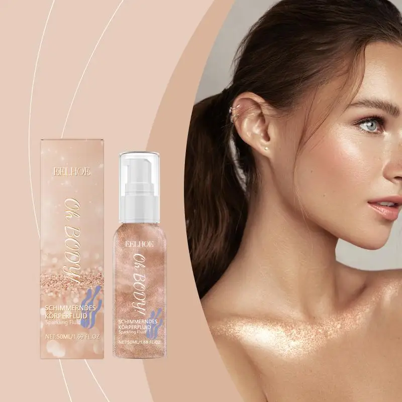 

Спрей-глиттер EELHOE для осветления кожи и придания сияния: для лица, тела, ключиц, праздничного макияжа и вечеринок.