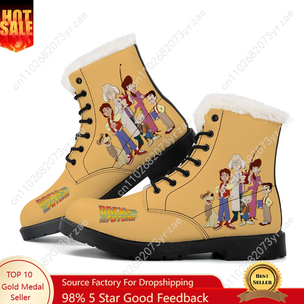 

Back to the Future Plush Boot Men Women Teenager Casual Shoe Outdoor Warm Boot High Quality Personalized Pattern Customize Shoes