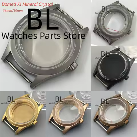BLIGER 36mm39mm Sandblasted Brushed Watch Case Domed K1 Mineral Glass Stainless Steel Waterproof Fit NH34 NH35 ETA2824 PT5000