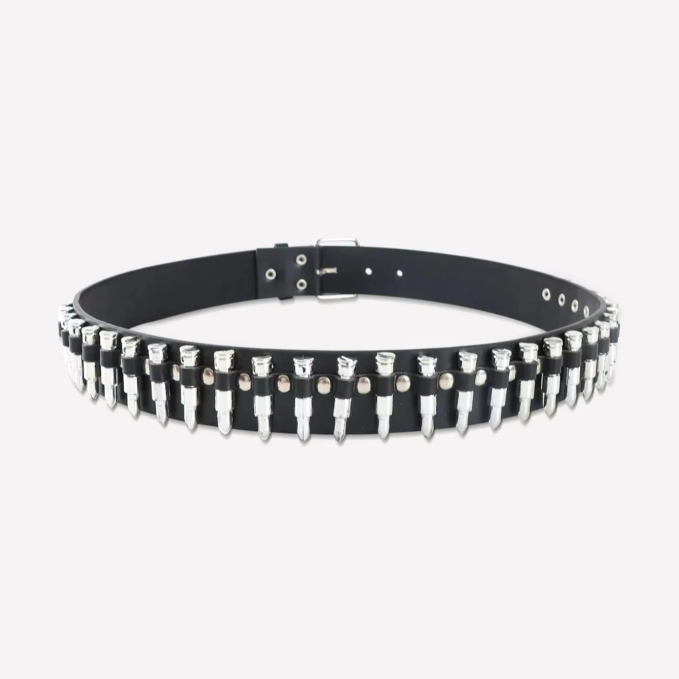 Cinturón tipo bala estilo punk para mujer con trabillas para las piernas, cinturón ancho y eslabones de cadena resistentes, accesorio gótico para conciertos, fiestas, informal