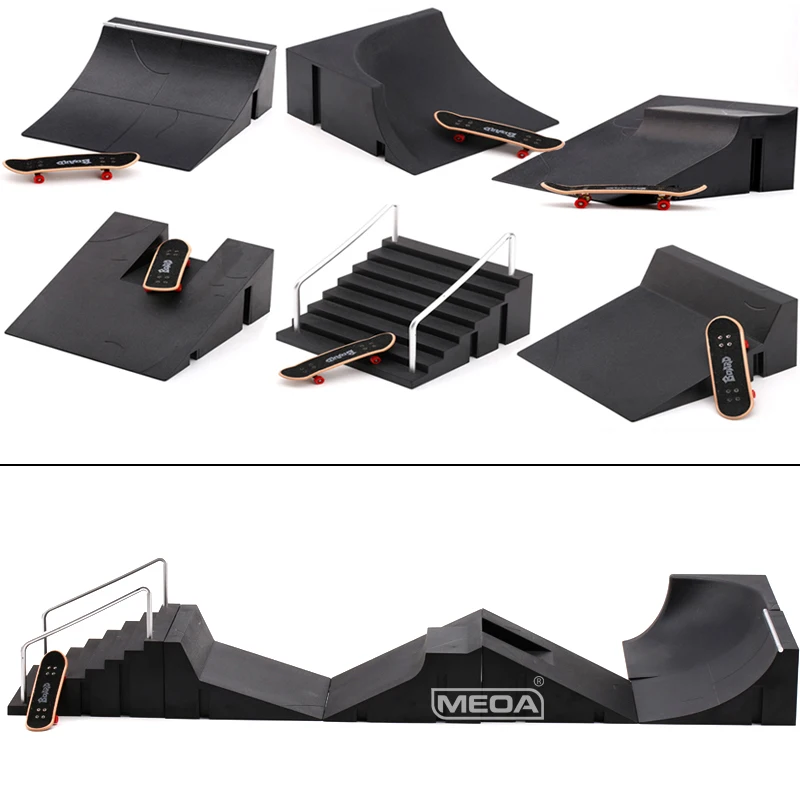 Mini-rampa de skatepark pour fingerboard avec roues métalliques, jouets Finger Teck pour jeux sportifs du doigt