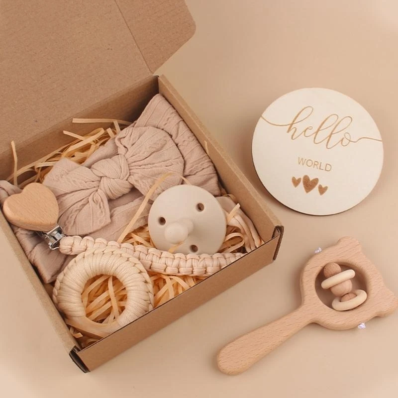 G2TC 베이비 헤드 랩 테레 비드 실리콘 젖꼭지 크로 셰 뜨개질 유아를위한 진정