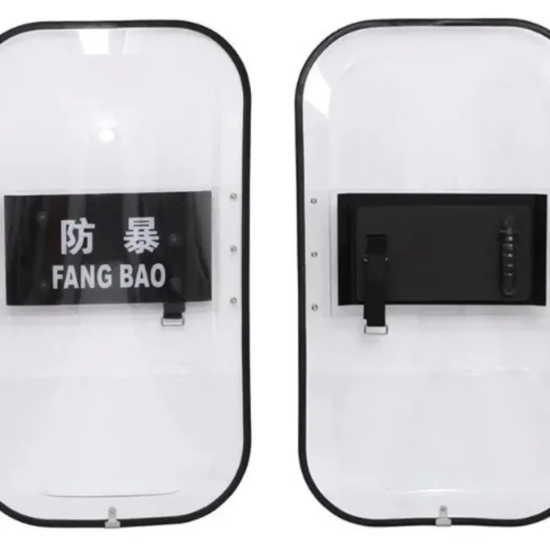 Transparent PC French shield, security self-defense equipment, Hong Kong-style riot control, security handheld shield