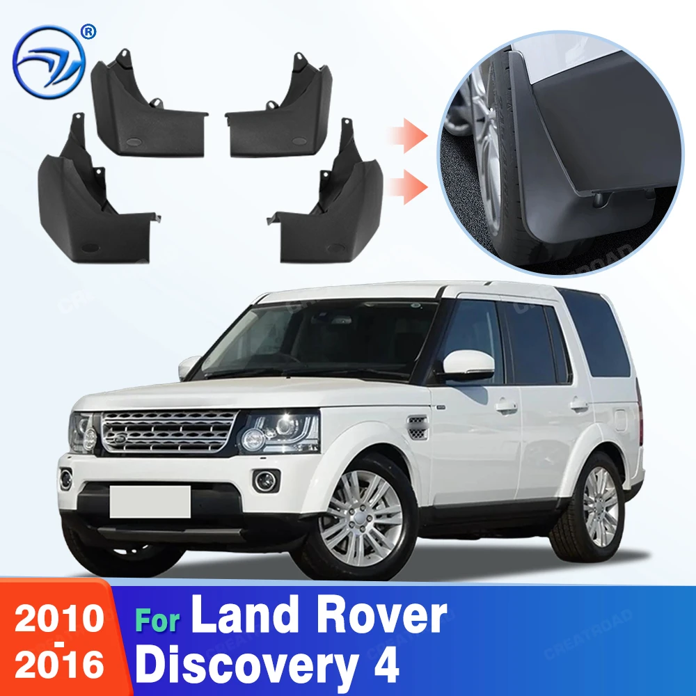 Custom Fit 4PCS Mud Flaps for Land Rover Discovery 4 2010 2011 2012 2013 2014 2015 2016 No Drilling Splash Guards Fender