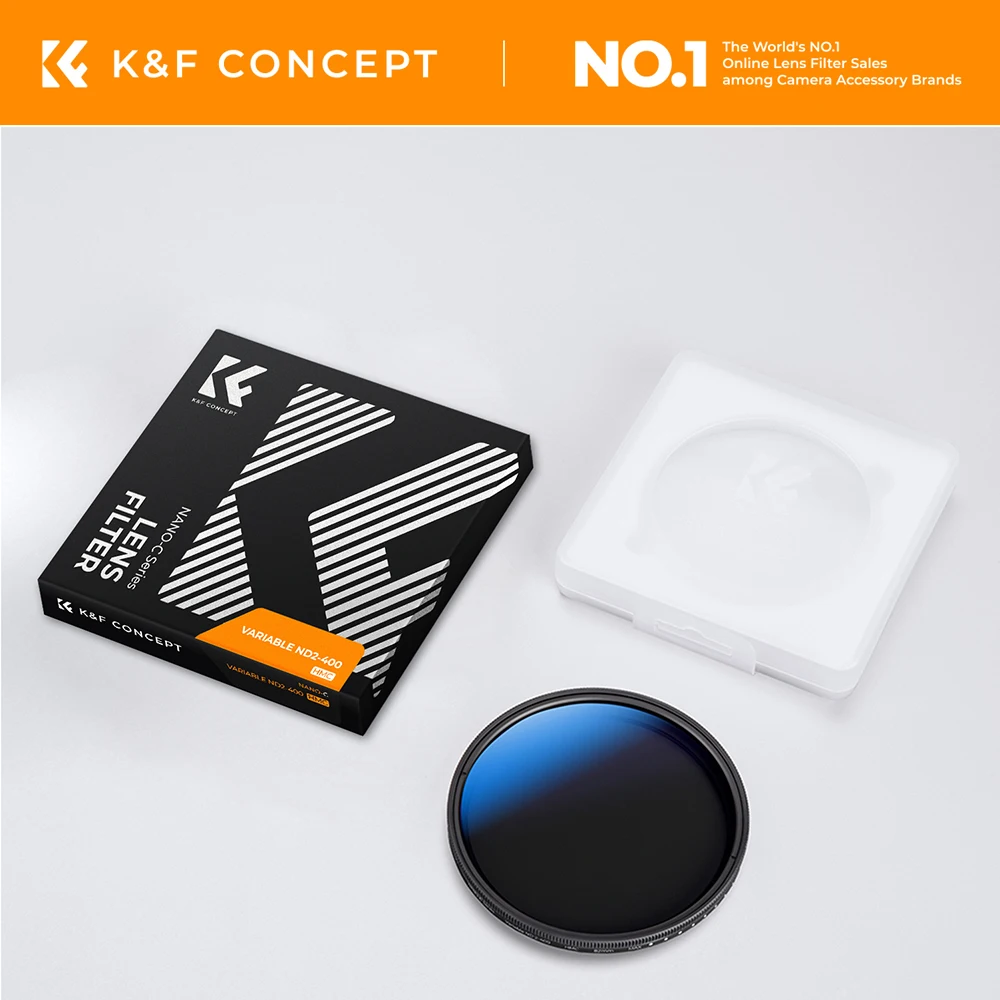 K&F CONCEPT 나노-C ND2-400 가변 ND 필터, 초박형 방수 HD ND 필터 37/40.5/43/46/49/52/55/58/62/67/72/77/82mm
