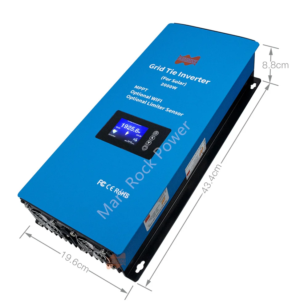 2000W 45V-90VDC Grid Connected Photovoltaic Inverter With Current Limiter Sensor, Optional WiFi Inverter With LED Display Screen