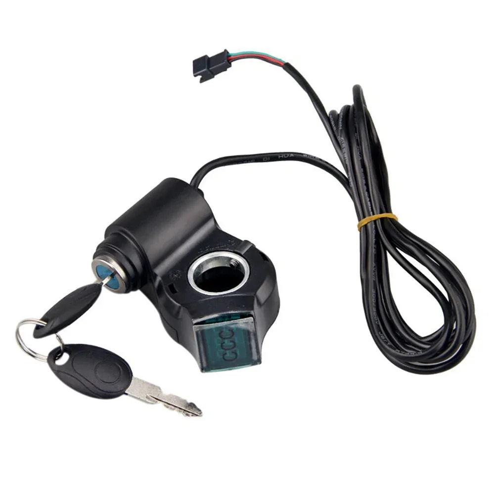 Power Switch Lock Battery Lock 24-72V Throttle Display Thumb Throttle Ebike Scooter With Key 12V~84V Universal