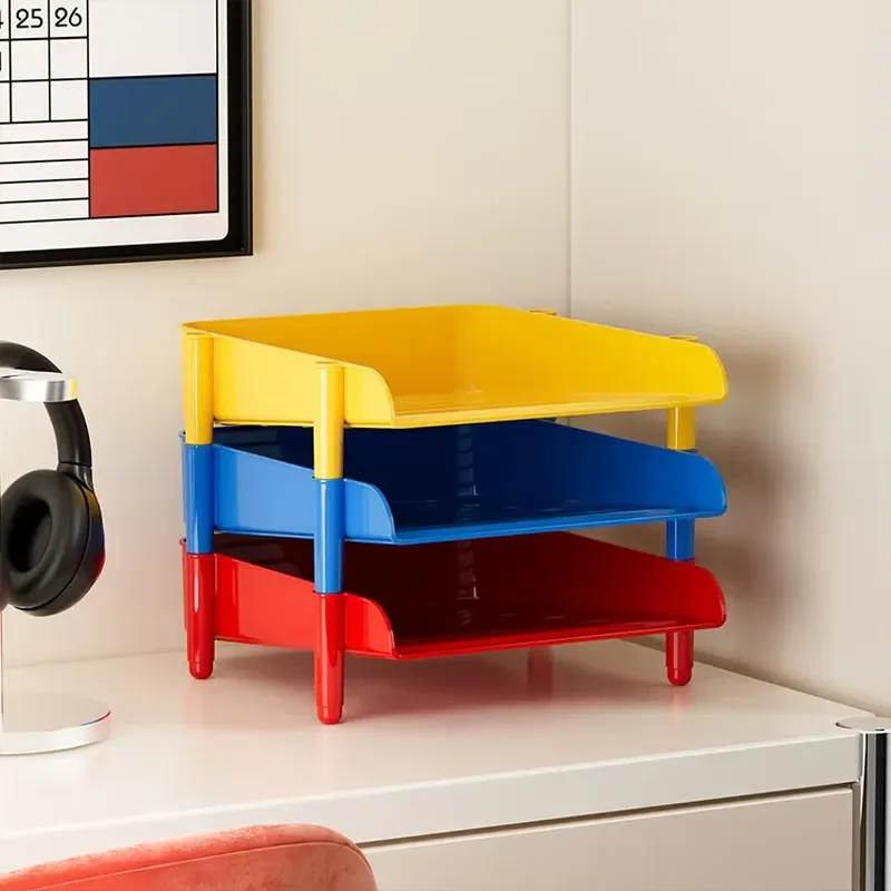 A4 Multi-layer Desktop File Organizer Paper Storage Rack Book Shelf for Office Study Desk