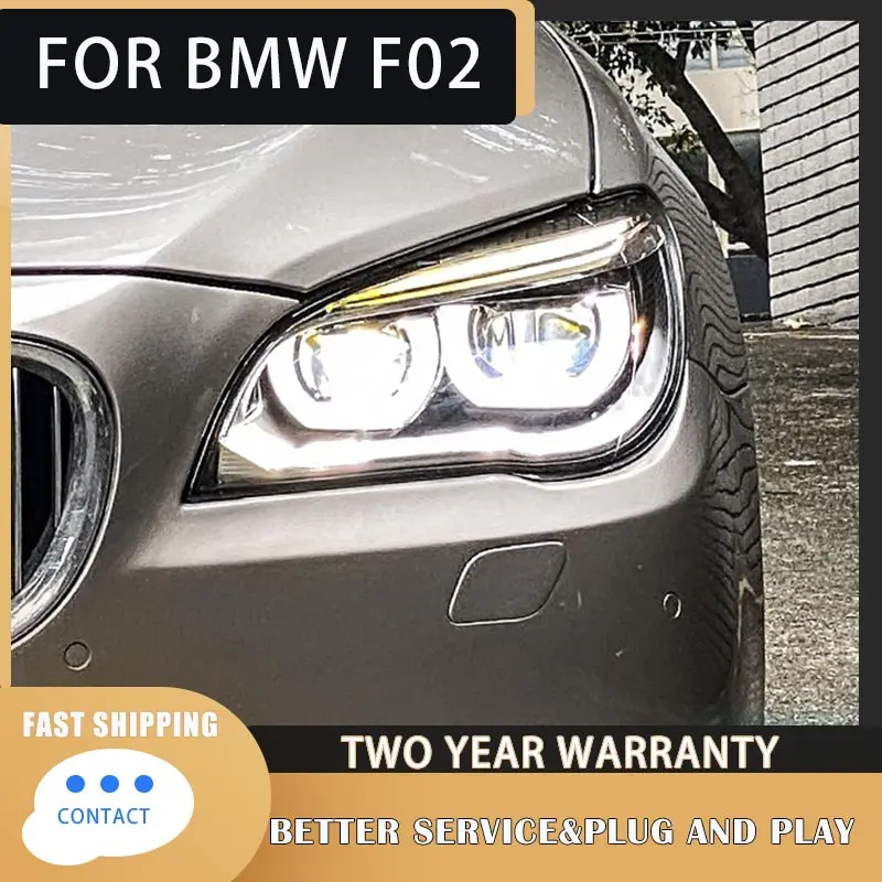 Car Headlights for F02 2009-2015 740i 730i 735i F01 Head Lamp LED DRL Turn Signal Angel Eyes Led Projector Lens Accessories