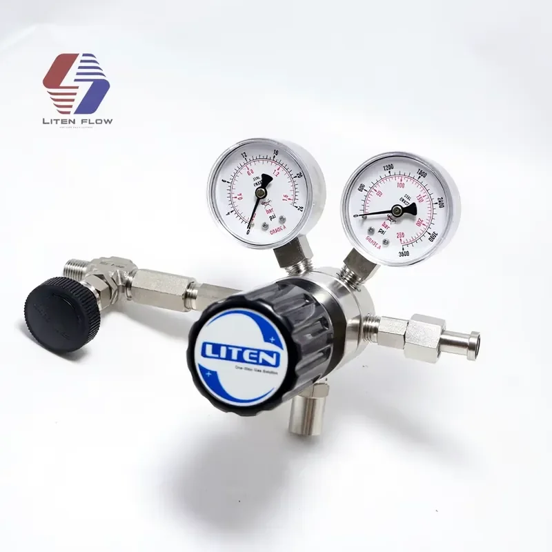 316L Stainless Steel 0-100 psi Analytical Cylinder Regulator CGA580 180 330 350 590 with 1/4