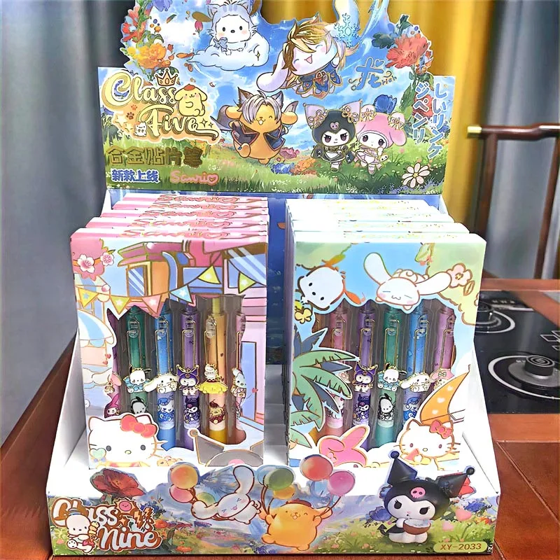 Imagem -04 - Sanrio Kuromi Melody Gel Pen Grupo Black Ink Signature Canetas Bonito Cinnamoroll 0.5 mm Brinde Promocional Material Escolar 24pc Lote