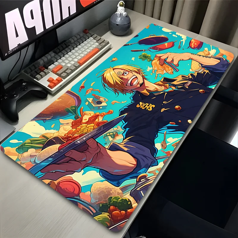 Mouse Pad Rubber Edge locking mousepads Game play mats notebook computer Pad table mat PC carpet O-ONE PIECES S-Sanji Mousepad