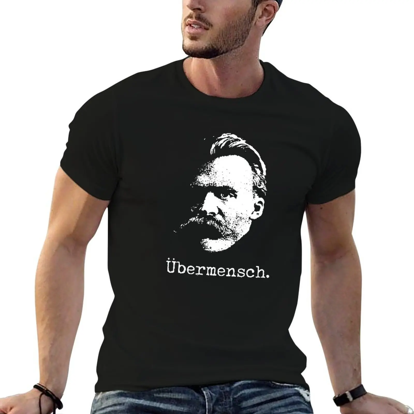 Nietzsche - Ubermensch Portrait T-Shirt rapper graphic tees tops t shirts men
