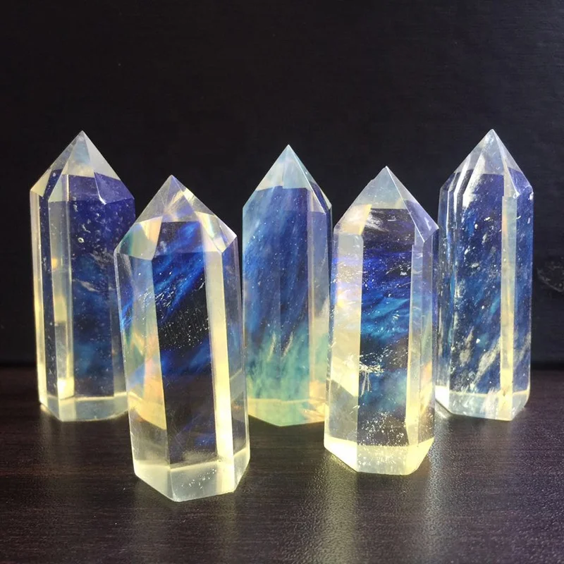 Natural donghai crystal wands Yellow Melting Crystal Points healing crystals for decoration