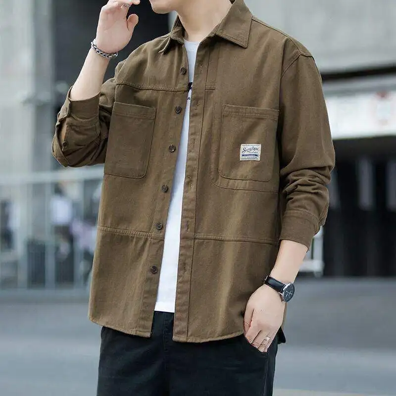 Men's Long Sleeve Work Shirt Summer Construction Site Wear Resistant Dirt Proof Sun Protection Casual Quality Shirt Jacket
