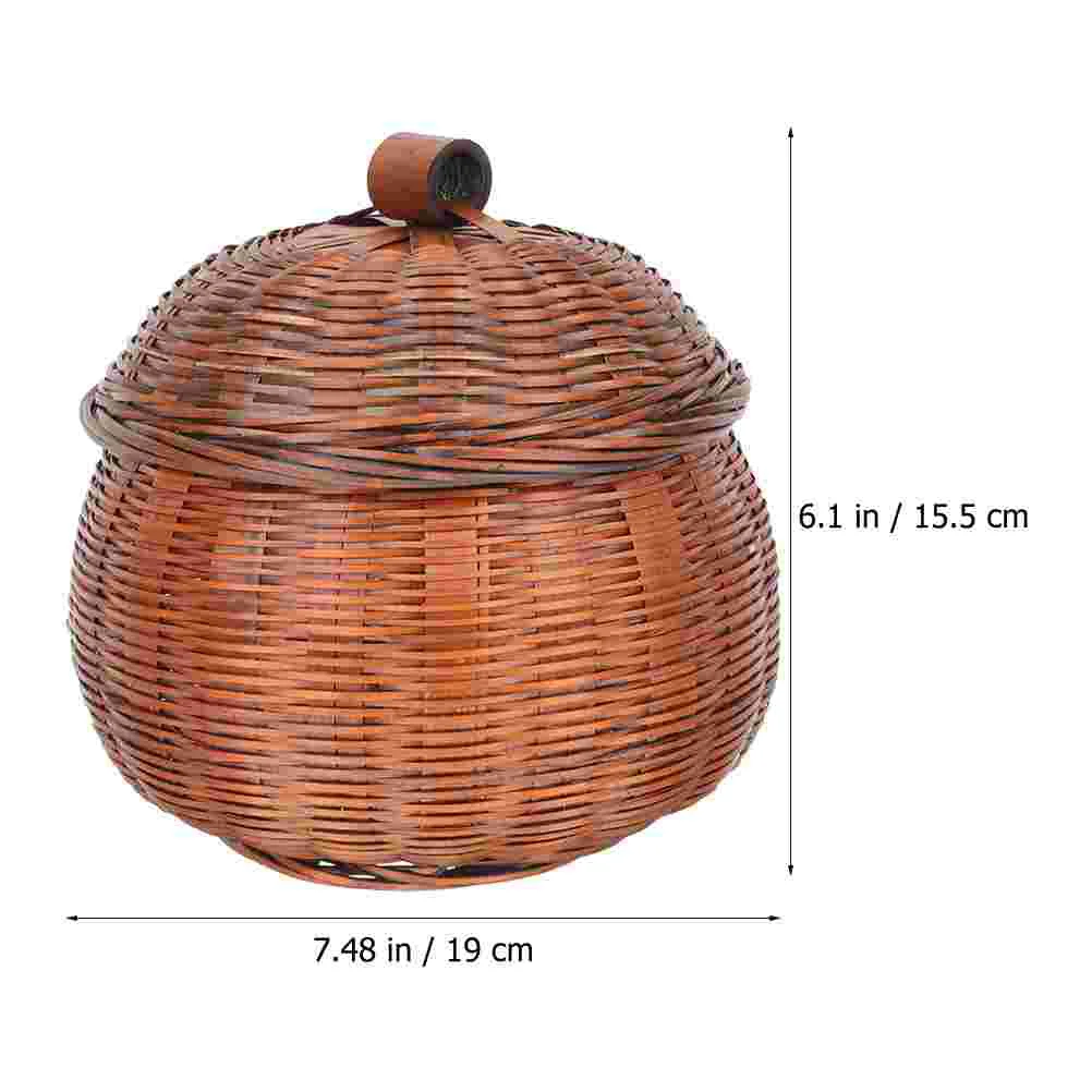 Retro Pumpkin Basket Kitchen Storage Daily Use Egg Holder Household Vintage Multipurpose Wooden Wear-resistant Bamboo