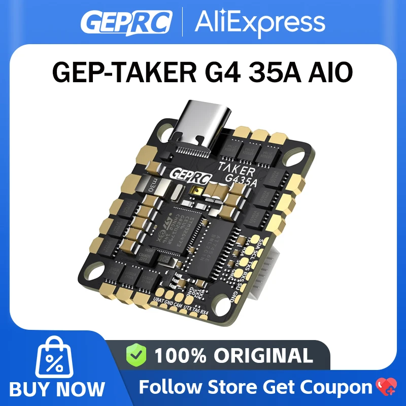 GEPRC GEP-TAKER G4 35A AIO G473: مُتحكم طيران متطور لطائرات FPV الرشاقة – تقييم شامل وتجربة عملية