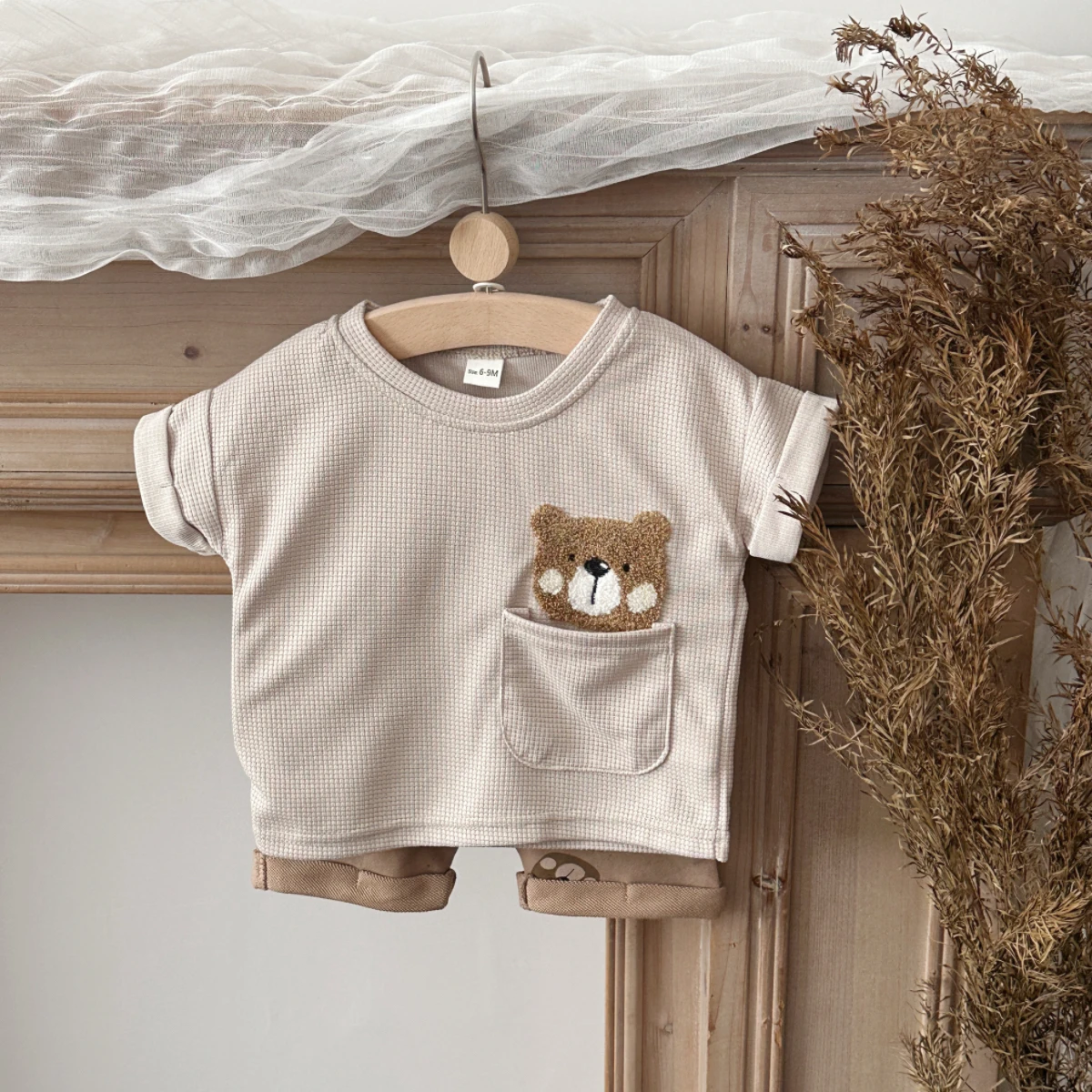 Summer Baby Boy Clothing Sets Cute Bear Embroidery Short Sleeve T-shirt+Shorts Children 2Pcs Suit Girl Kids Sports Set 0-3Y