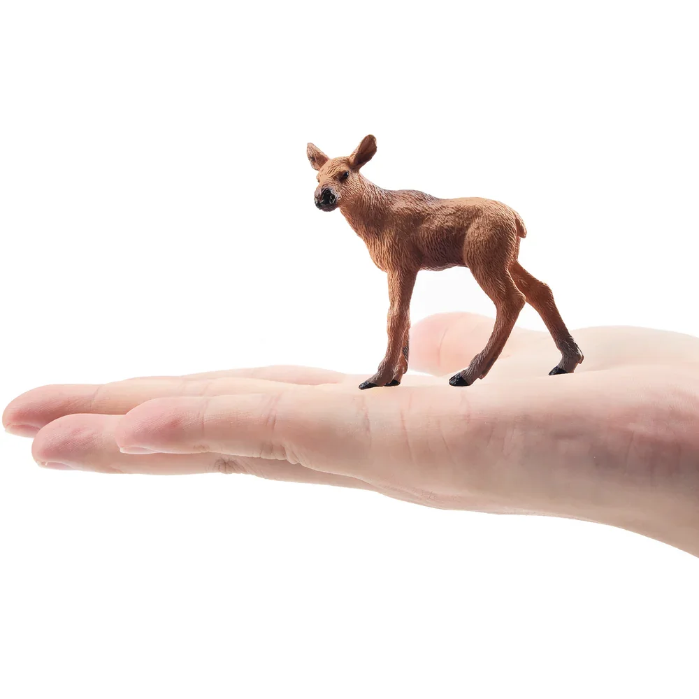 Toymany Simulation Moose Calf Wildlife Animal Model Toy Mini Figures Dolls Action Figurines Toys Children Gift  Cake Decoration
