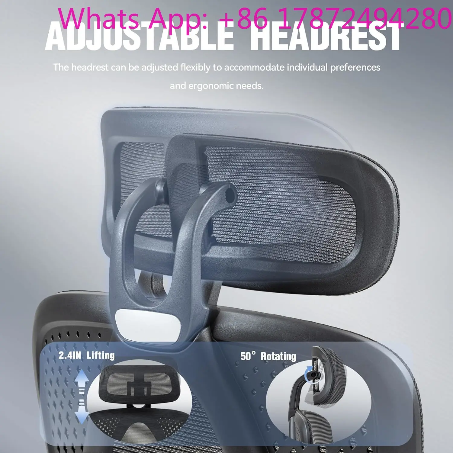with Adjustable Lumbar Support and Headrest Dowinx Ergonomic Office Chair,Mesh Computer Chair with Pocket Spring Desk Chair