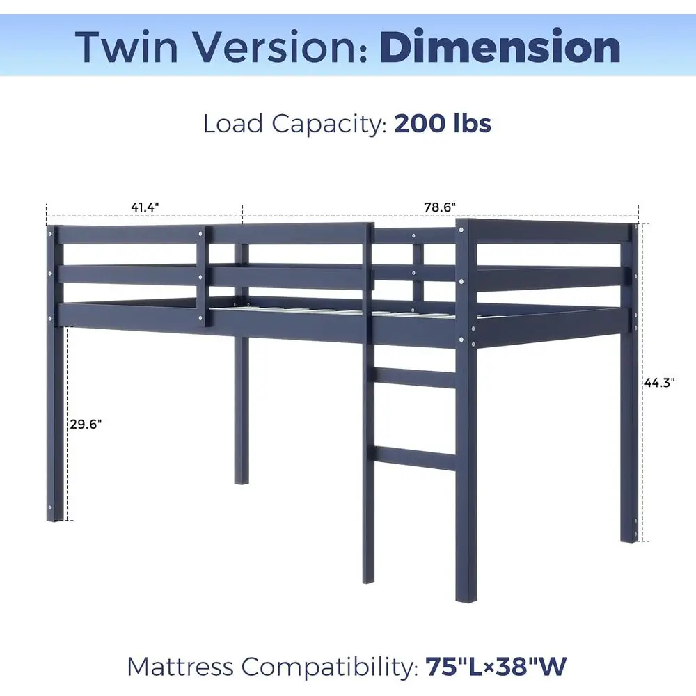 Aoowow Low Lot ed Twin Size, Children's Solid Wood ed with Ladder and Saety Guardrail, Kids Low Lot ed, Low Lot ed e or Girls oy