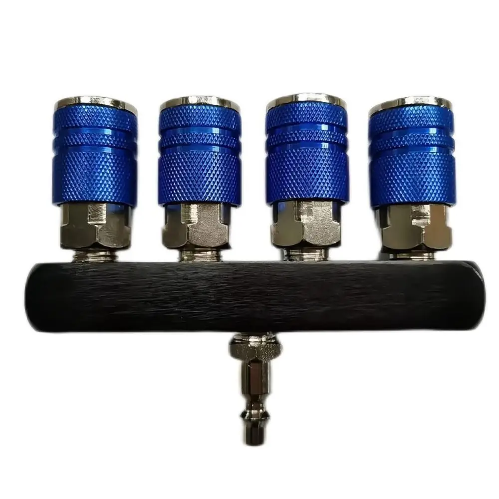 1 4 NPT Aluminum Bidet 4 Way Straight Manifold Compression Fitting Bathroom Plumbing Pipe Connector Hardware Tool