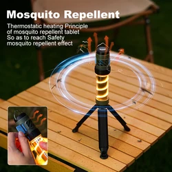 Repelente de mosquitos portátil 3 en 1, lámpara magnética recargable para acampar, senderismo, actividades nocturnas al aire libre