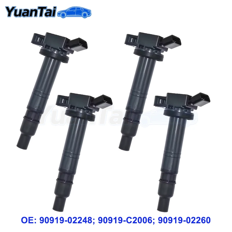 

1/4pcs Car Ignition Coil 90919-02248 for 2003-2008 Toyota Avensis fit Toyota Camry RAV 4 Yaris 2.0L 2.4L 90919-C2006 90919-02260