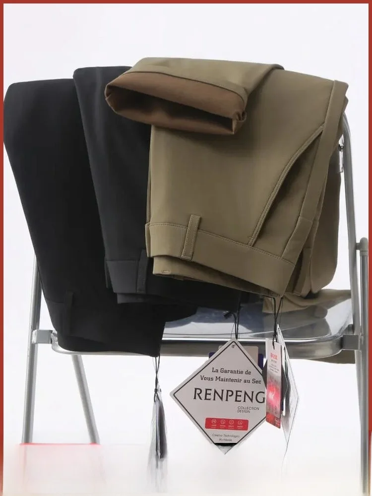 

Busin Casual Men's Straight Leg Pants Anti-Wrinkle Easy Care Comfortable Wear Resistant Commute Faion Autumn Season