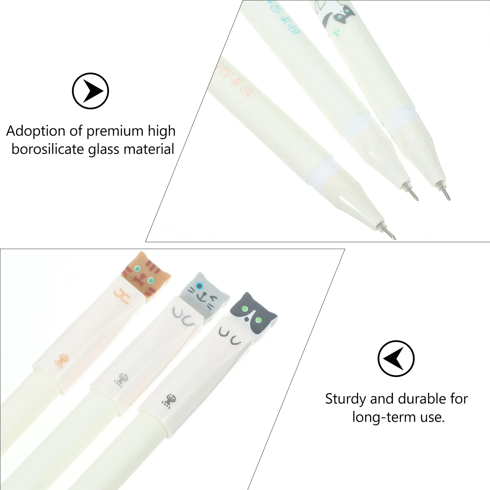 

6 pcs Cat Gel Pen Cute Black Ink Pens for Writing Kawaii Stationery Cartoon Animal Plastic Pen School Supplies Office Home Use