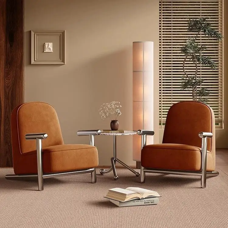 كرسي أريكة فردي لمشاهير الإنترنت الحديث لشقة صغيرة وغرفة المعيشة وشرفة B&B مقهى وطاولة واحدة ومجموعة كرسيين #2