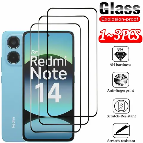 1 ~ 3 PCS Tempered Glass For Xiaomi Redmi Note 14 Screen Protector Redmi Note 13 Pro 5G Front Film Redmi Note14 Screen Protection Glass