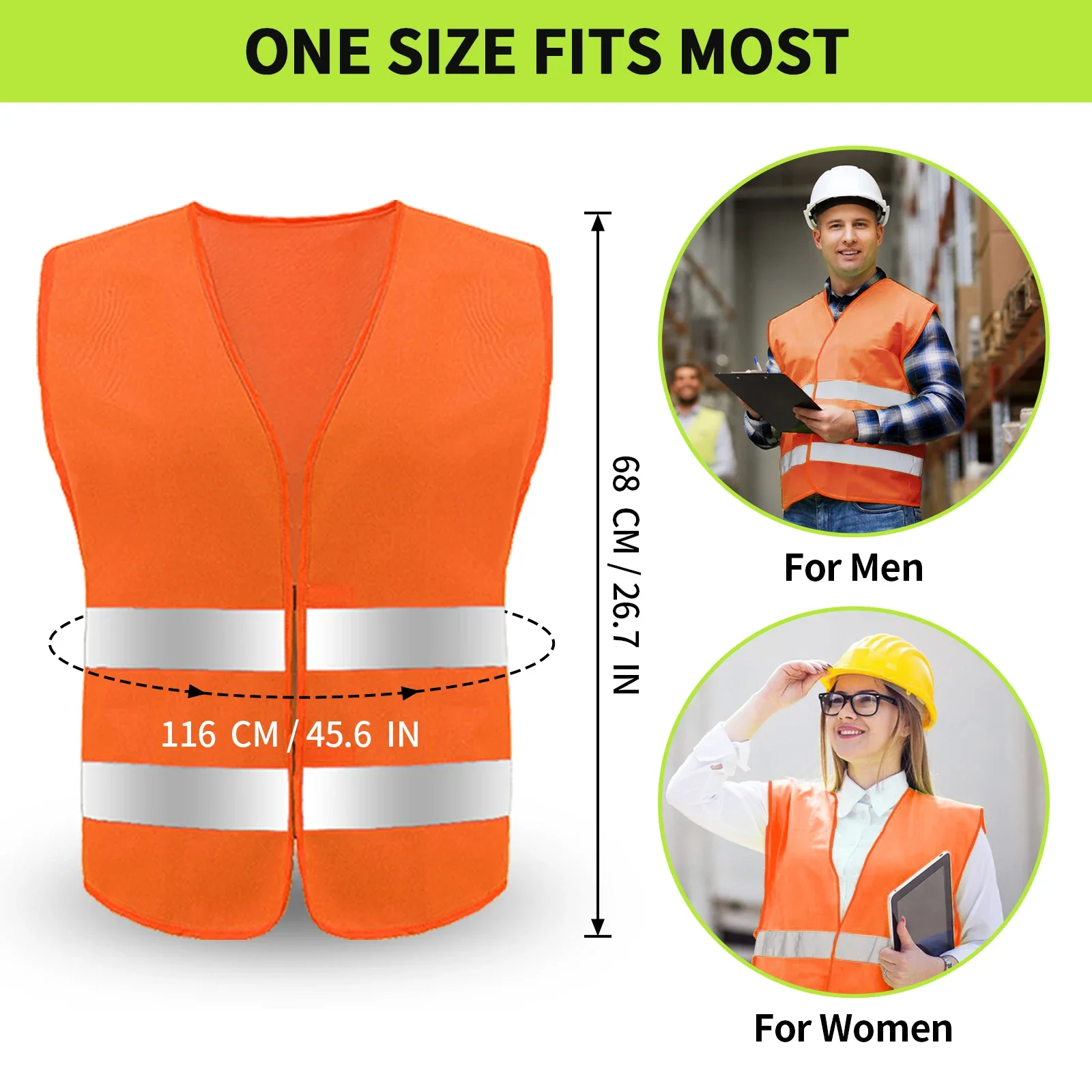 Wholesale Reflective Safety Vest 10pcs High Visibility Working Vest for Cycling, Runner, Volunteer, Security Guard, Construction