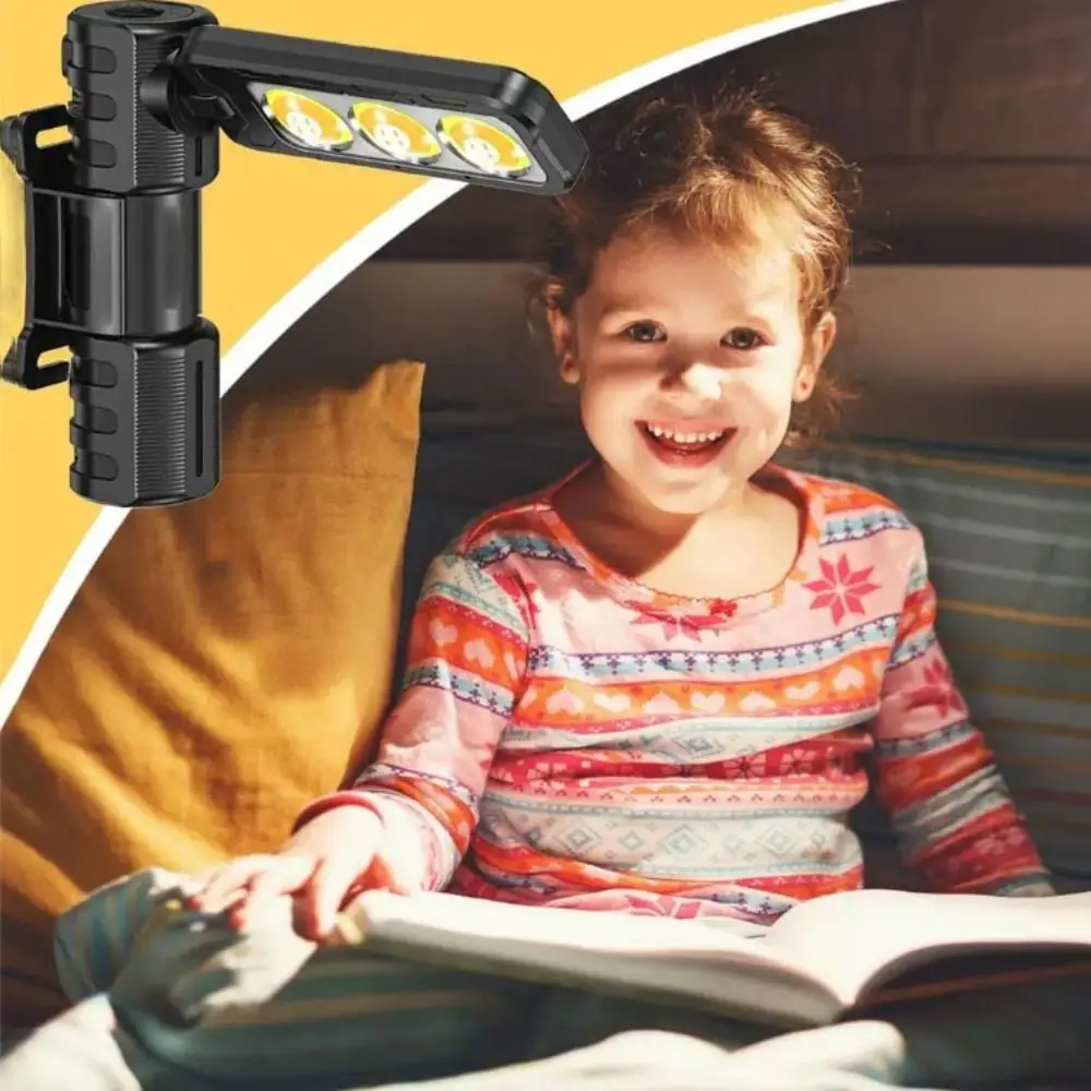 

Ручной рабочий фонарь с 6 режимами затемнения, перезаряжаемый через USB, водонепроницаемый дизайн, портативная лампа для спортзала, вращение на 180 градусов, складной портативный