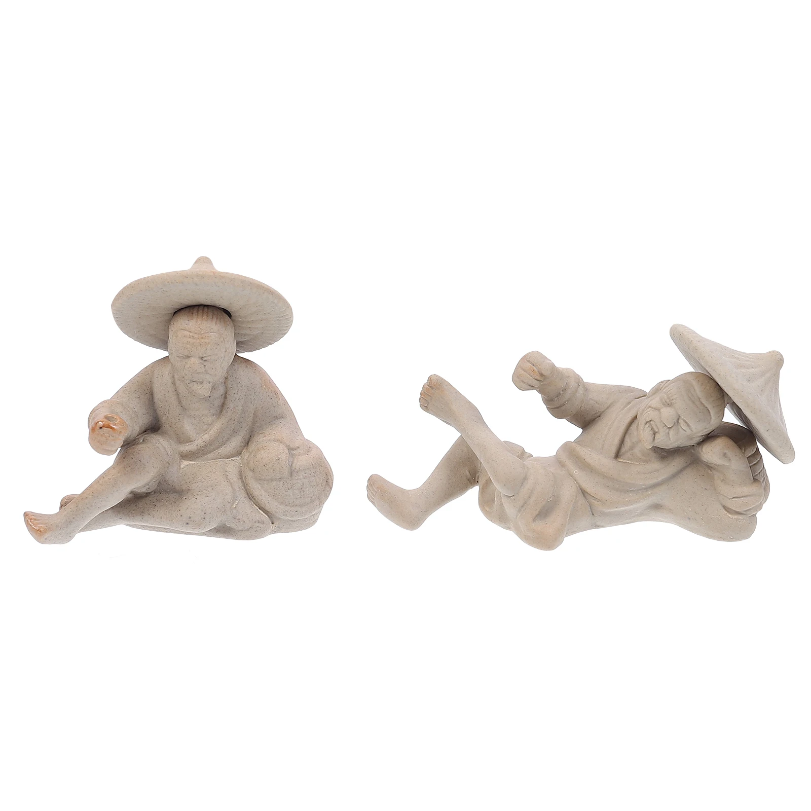 

2Pcs Ceramic Tea Pet Decor Miniature Garden Ornaments Safe Friendly Tabletop Shelf Bonsai Decoration Ceramic Decor