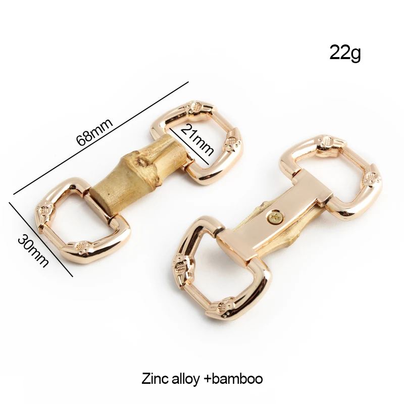 2-10-30PCS Bamboo Hanger Connector For Bags Handbag Shoulder Clasps Leather Strap Clip Buckles Decorative Hardware Accessories