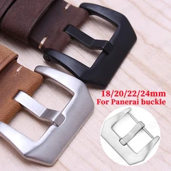 Watch Band Buckle 18mm 20mm 22mm Stainless Steel Button for Panerai Strap Clasp Matte Silver Black Buckles Watches Accessories