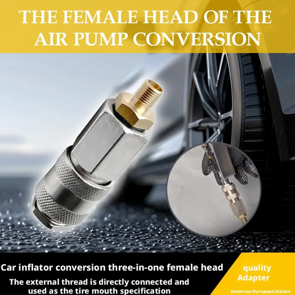 Car Tyre Wheel Inflatable Quick Connector Air Thread Clip Fast Conversion Adapter Repair Tools Tire Nozzle Head Accessory T Z5A7