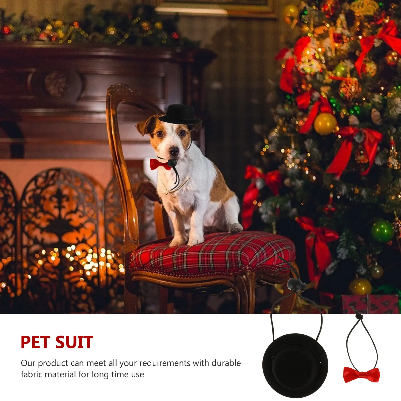 

2Pcs Decorative Pet Headwear Set with Bowtie for Chinchilla Hedgehog Cute Animal Costume for Festive Events Daily Walks Travel