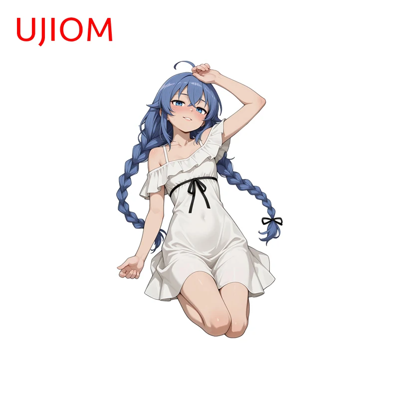 UJIOM Roxy Attractive Kneel Sitting Girl Wall Sticker Delicate Fashion Enchanting Chic Scratch Proof Decal Cupboard Vestibulec