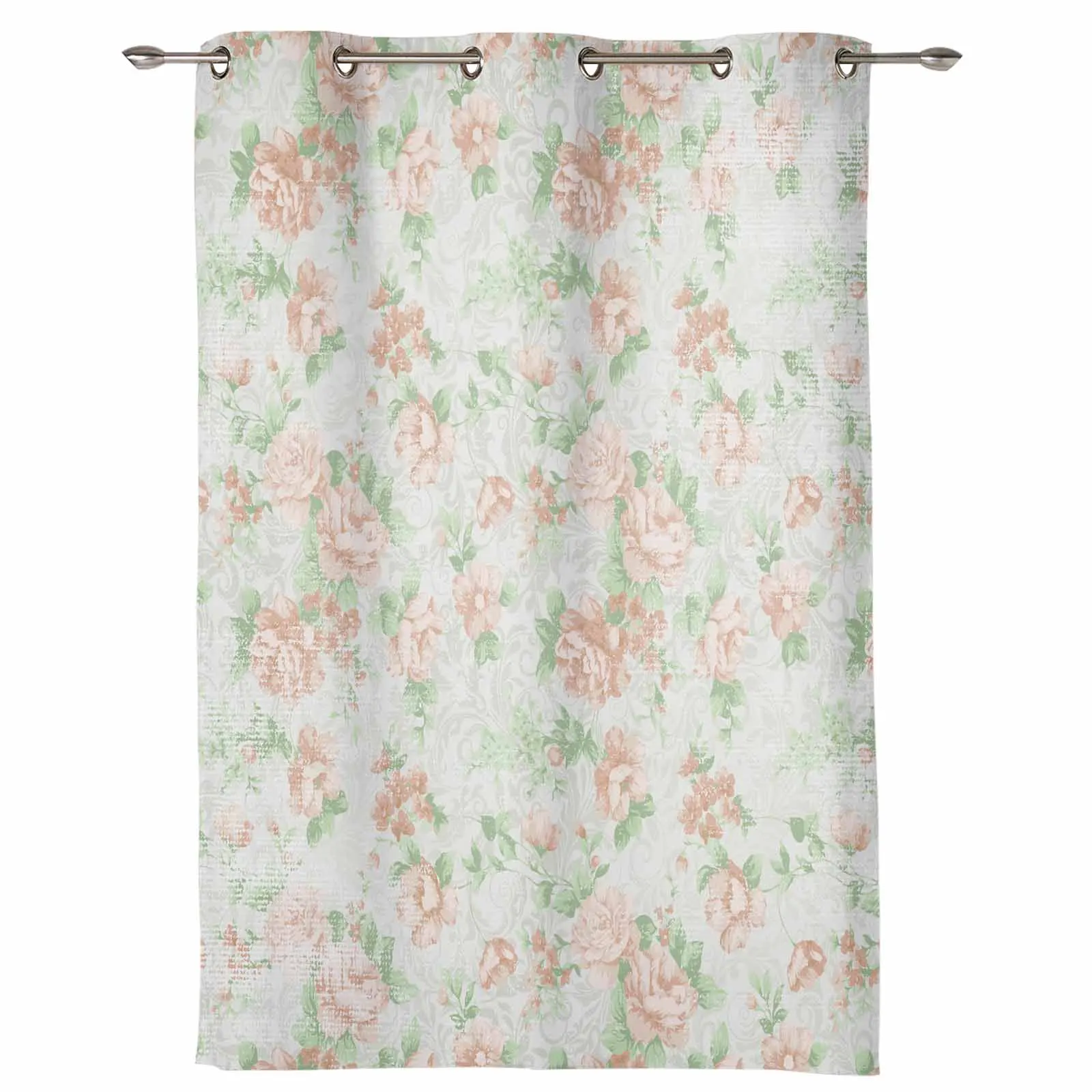 Flower Illustration Camellia Retro Modern Curtains for Living Room Home Decoration Hotel Drapes Bedroom Window Treatments