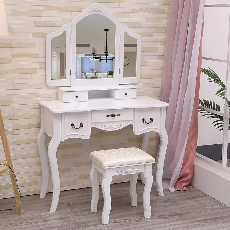 Vintage Makeup Dressing Table Bedroom Storage Girl Drawer Dressing Table Nordic Luxury Penteadeiras De Maquiagem Home Furniture